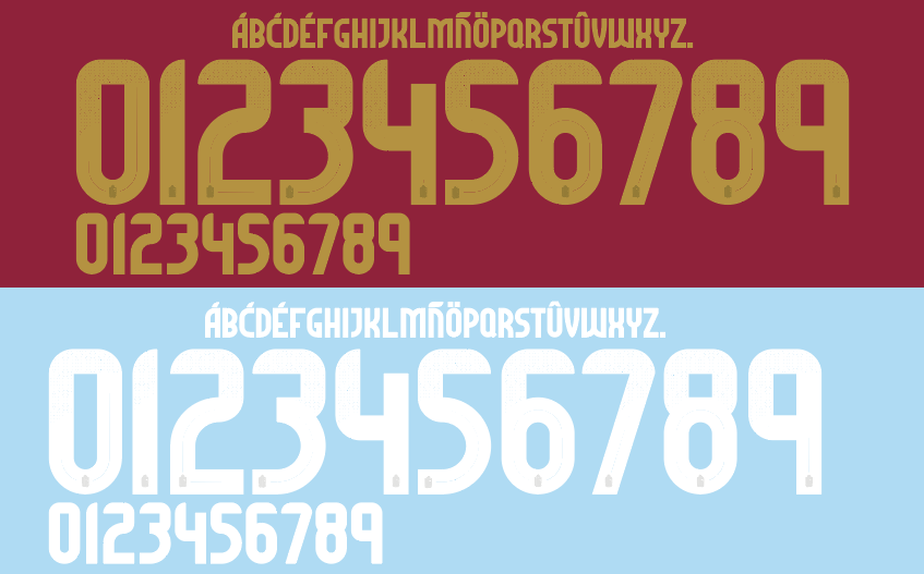 Belgium 2024 Football Nameset font vector