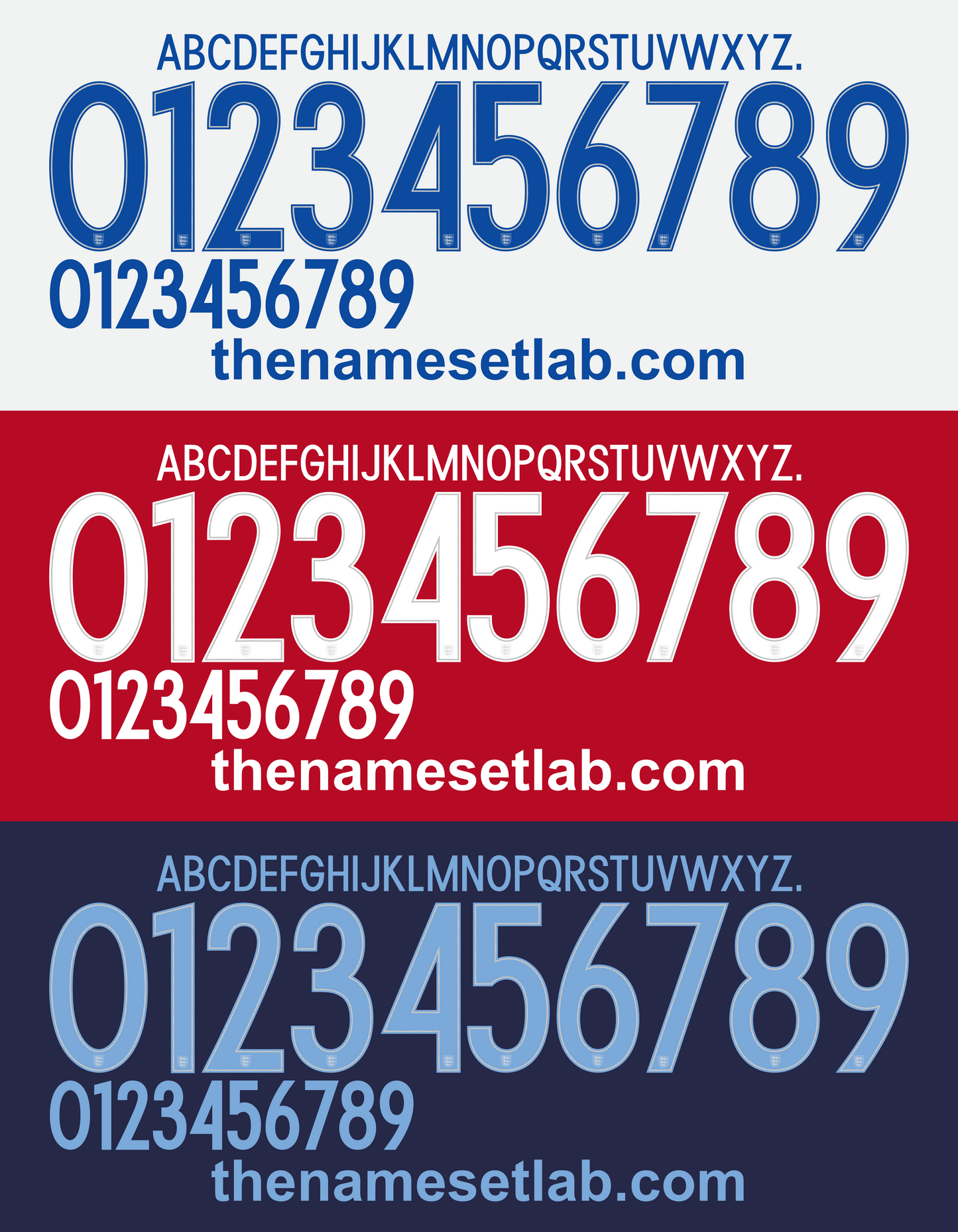 England 2016-2017 Football Nameset AI Vector File
