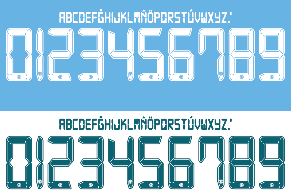 Manchester City 2021-2022 UCL Cup nameset 21/22 font vector file