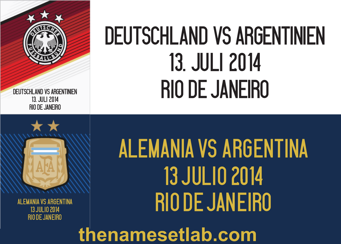World Cup 2014 Final Match Details preview image showing the vector artwork design for this digital download.
