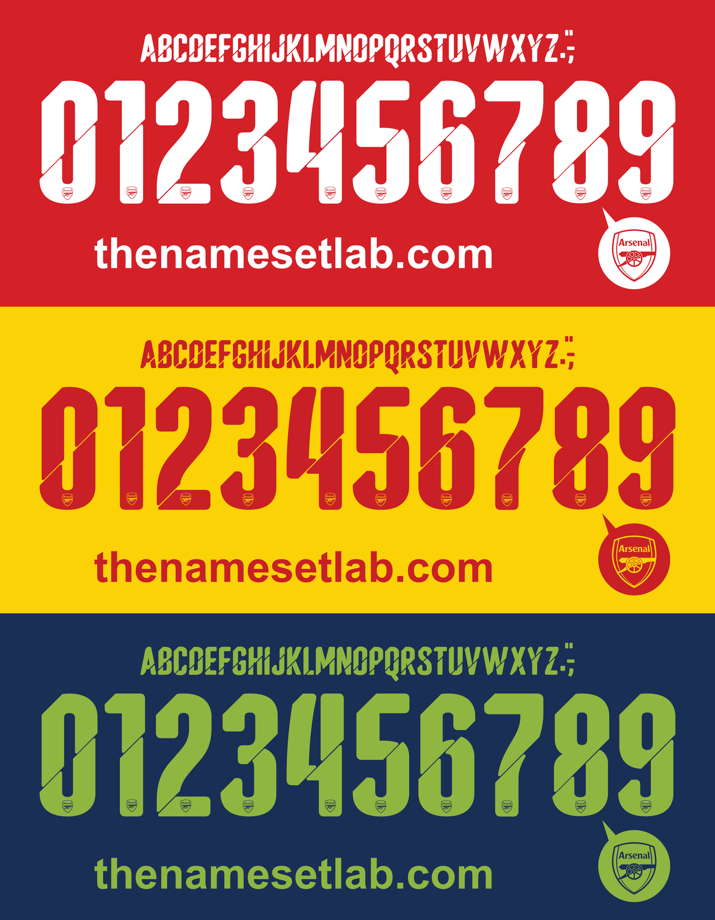 Arsenal 2014-2015 UCL / Cup Font Nameset AI Vector File