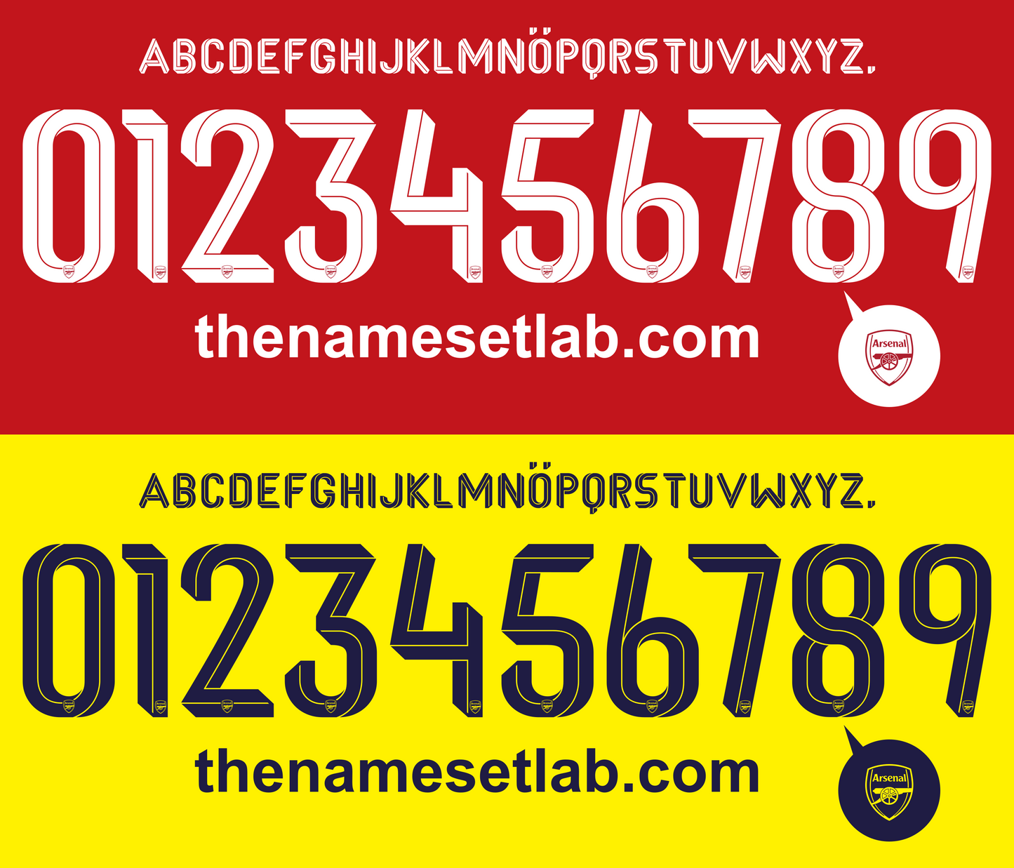 Arsenal 2019-2020 UEL / Cup Font Nameset AI Vector File