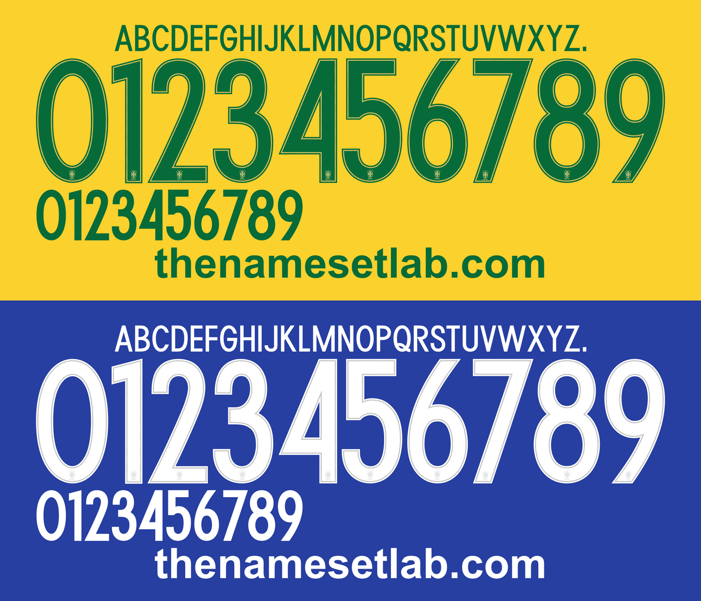 Brazil 2016 Football Nameset AI Vector File