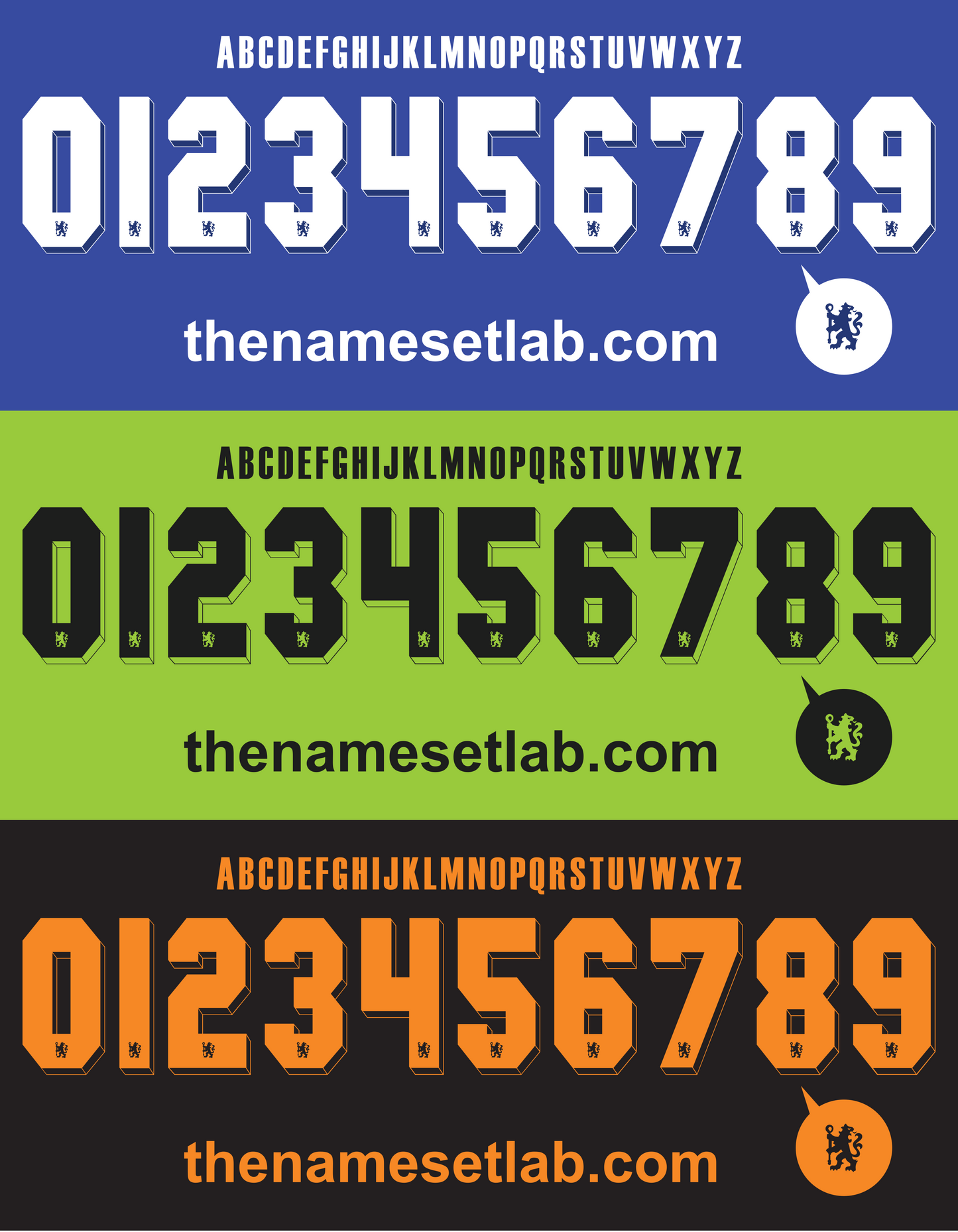 Chelsea 2010-2011 UCL Cup nameset Classic Premier font vector file