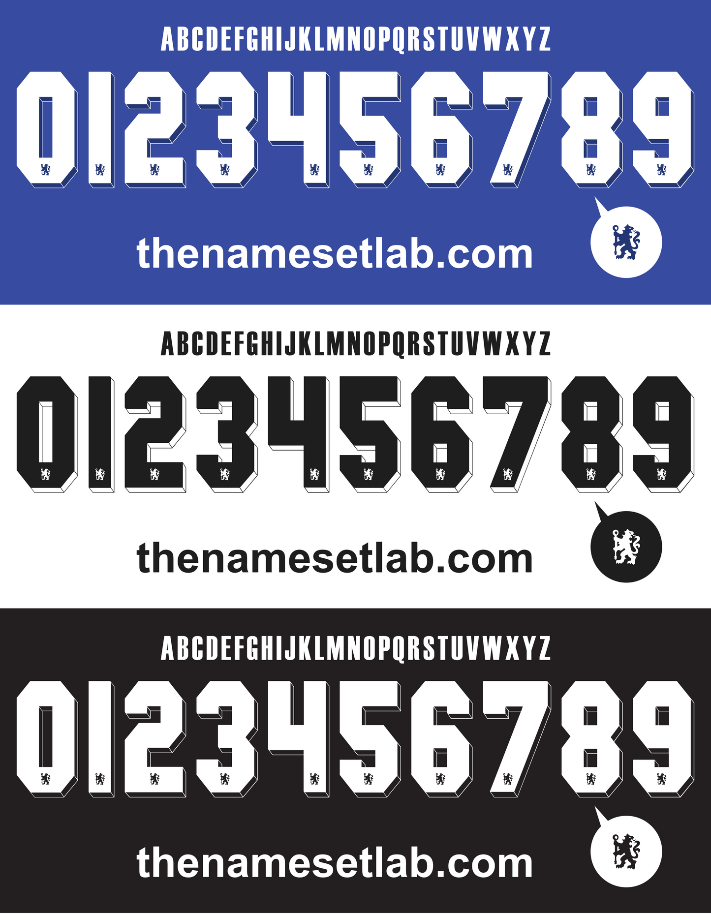 Chelsea 2011-2012 UCL Cup nameset Classic Premier font vector artwork