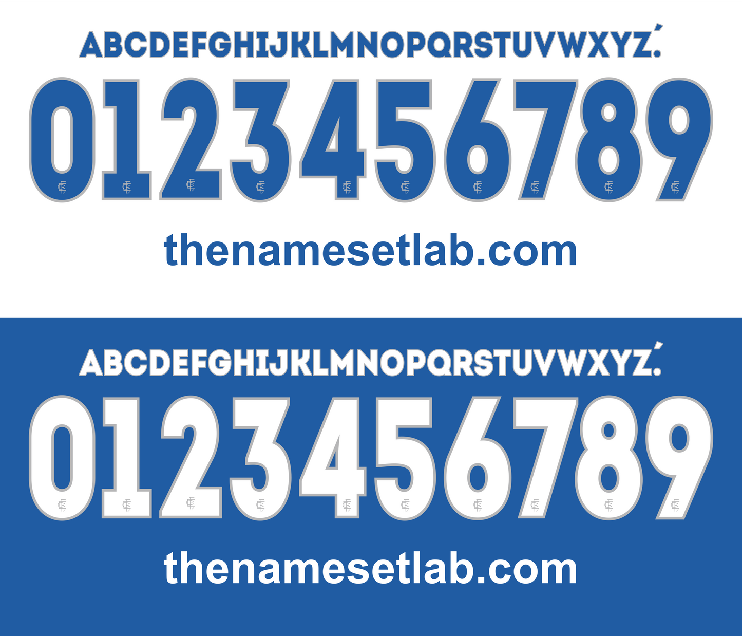 Empoli 2015-2016 Nameset set with 'the nameset lab' branding on a blue background
