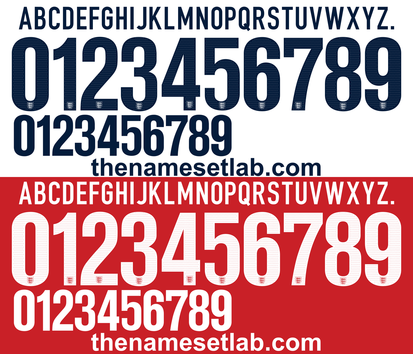 England 2013-2014 Football Nameset AI Vector File