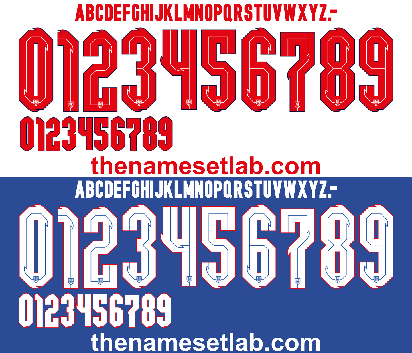 England 2020 Football Nameset AI Vector File