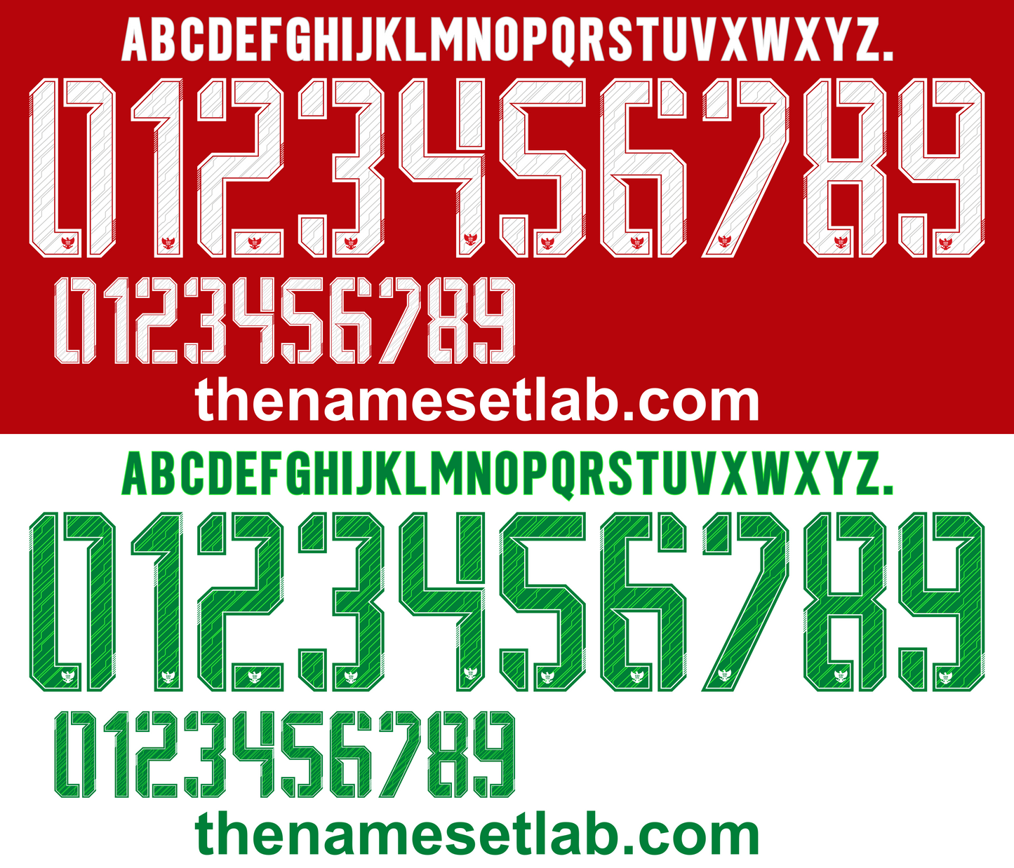 Indonesia 2016 Football Nameset AI Vector File