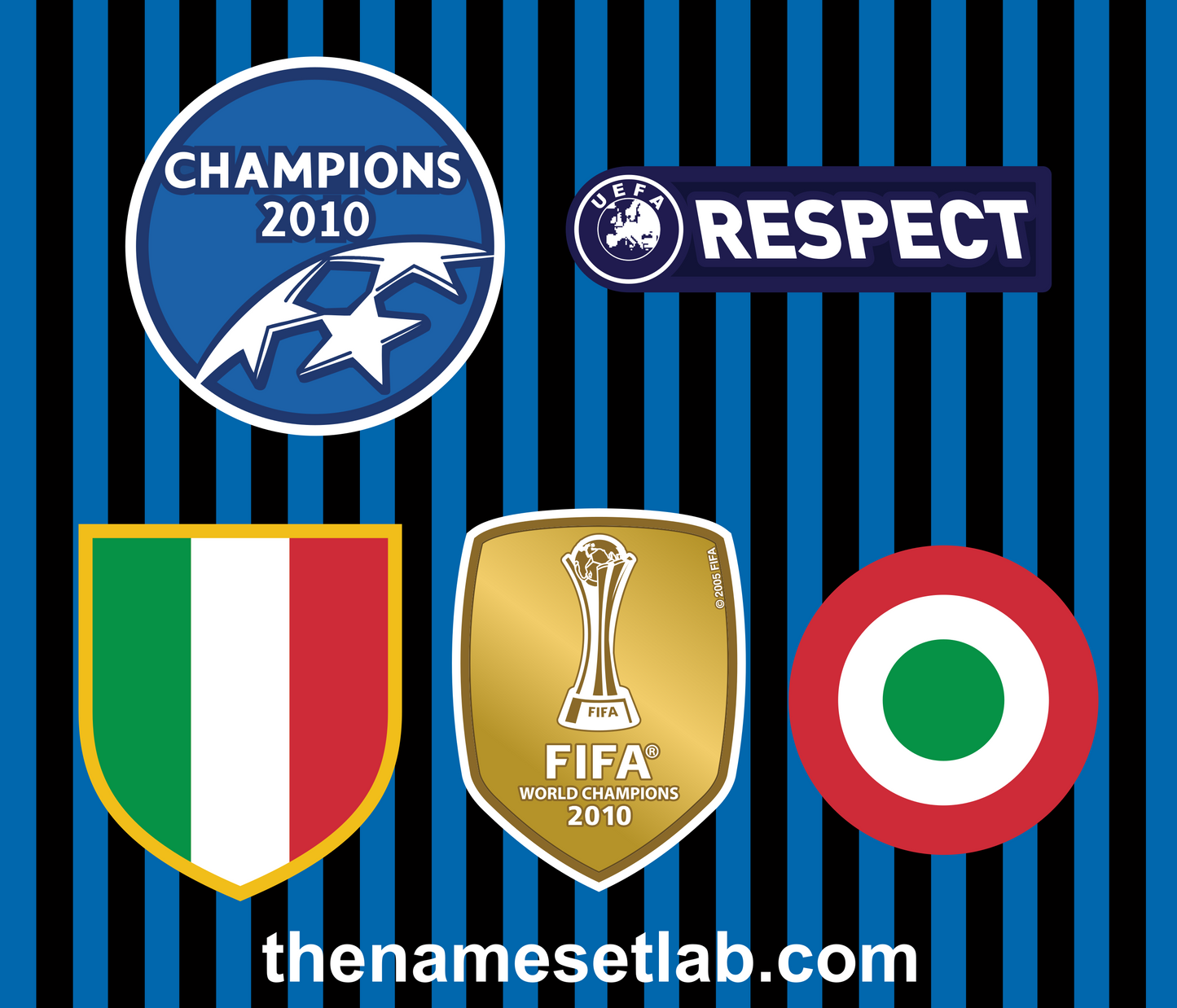 Inter Milan 2010 Sleeve Patches preview image showing the vector artwork design for this digital download.