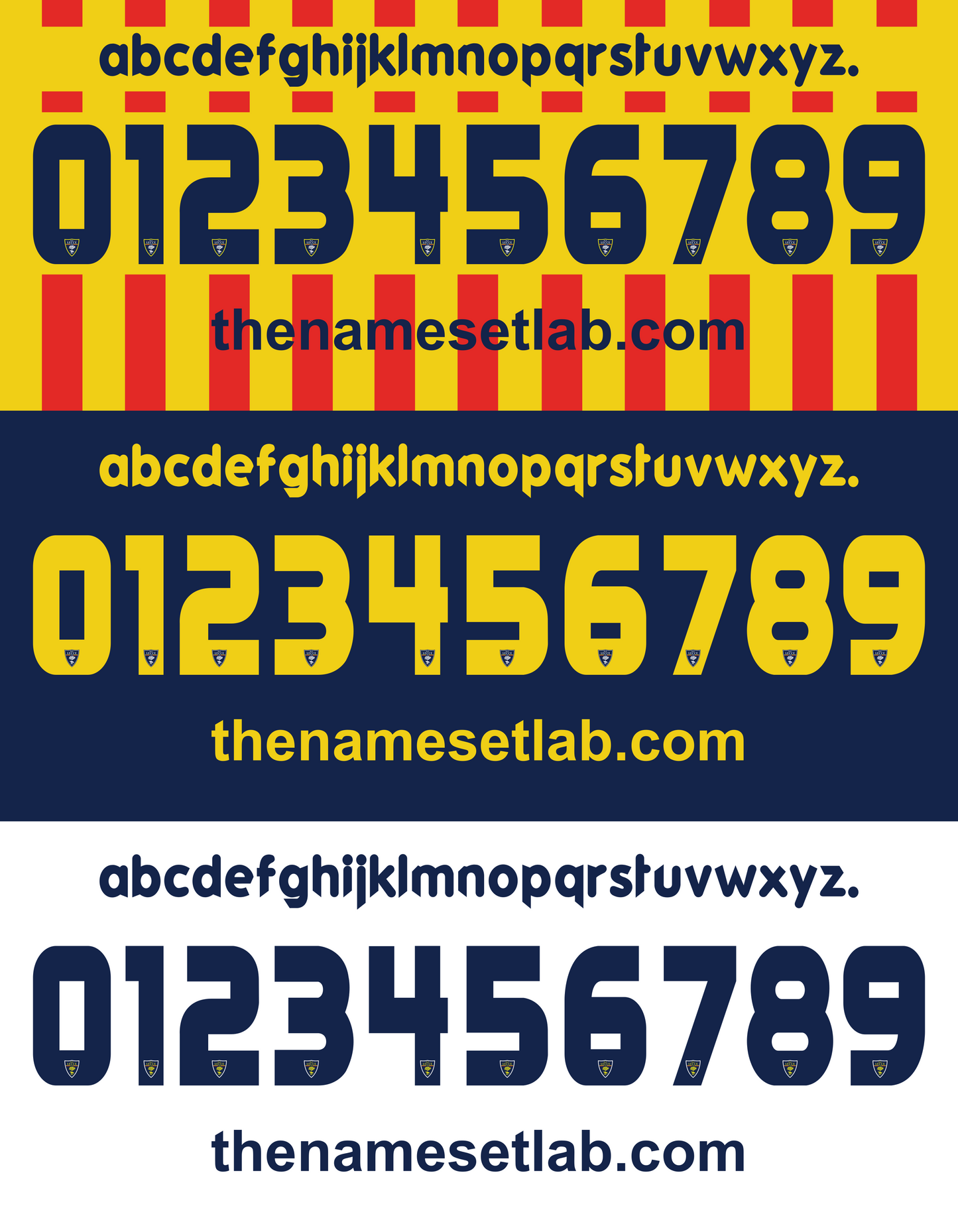 Lecce 2011-2014 Nameset font mockup