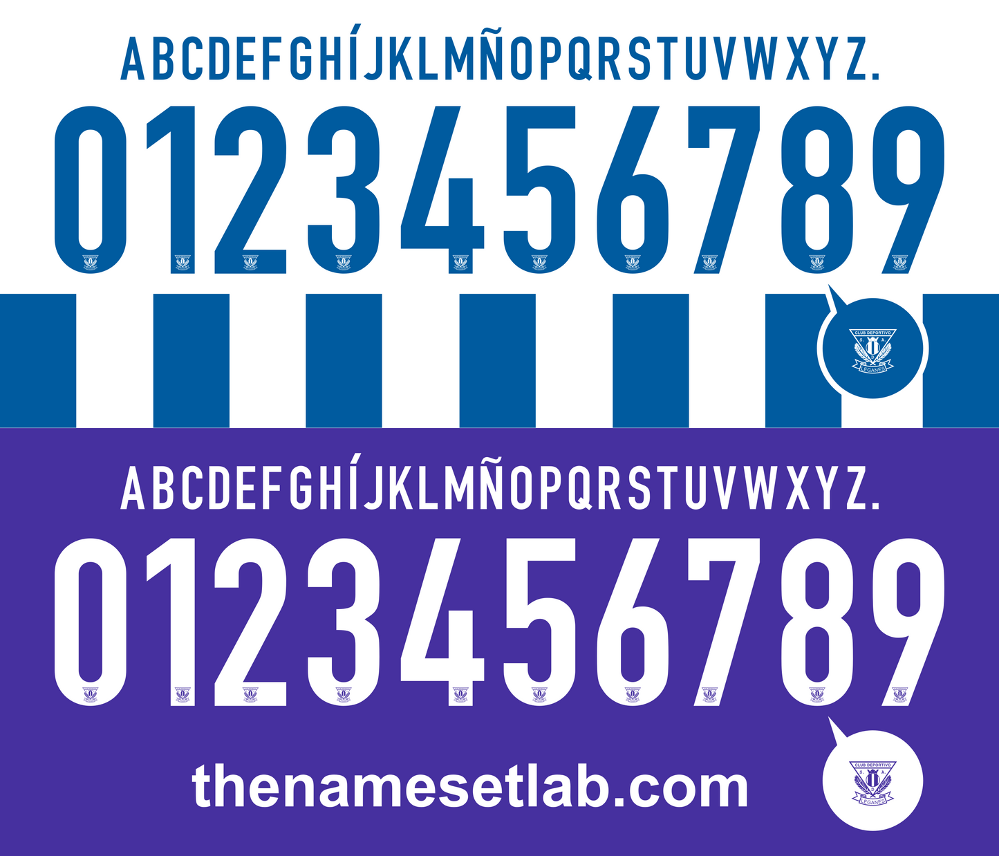 Leganes 2015-2016 shirt nameset mockup graphic