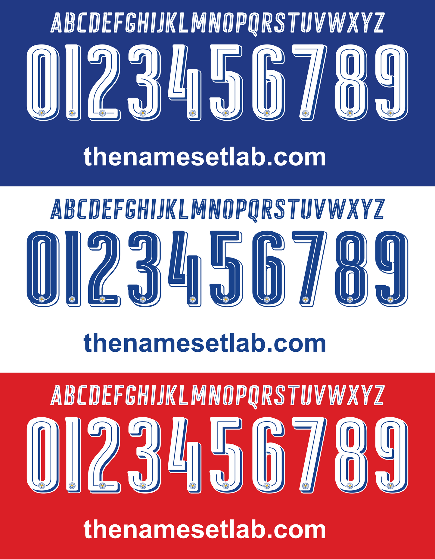 Leicester City 2016-2017 nameset 16/17 font vector file