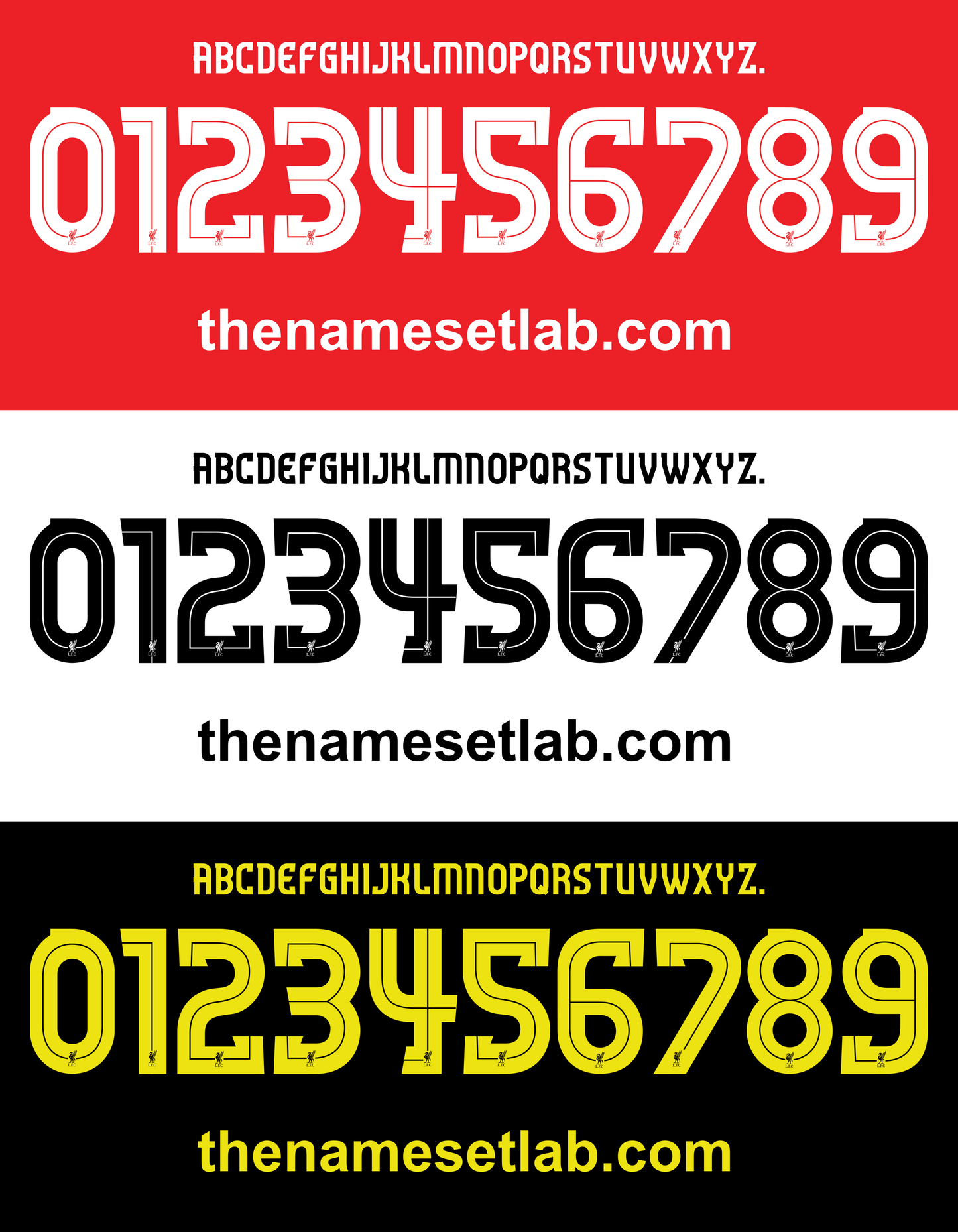 Liverpool 2010-2018 UCL / Cup Font Nameset AI Vector File