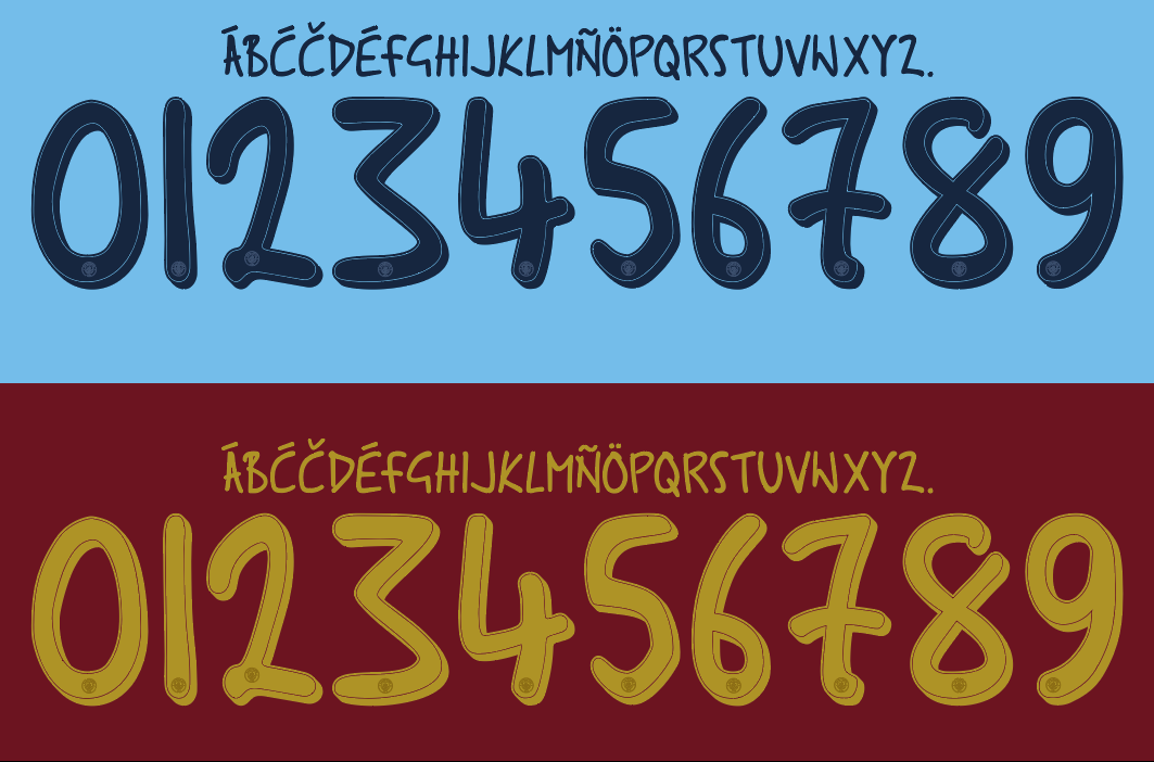 Manchester City 2024-2025 UCL Cup nameset 24/25 font vector file