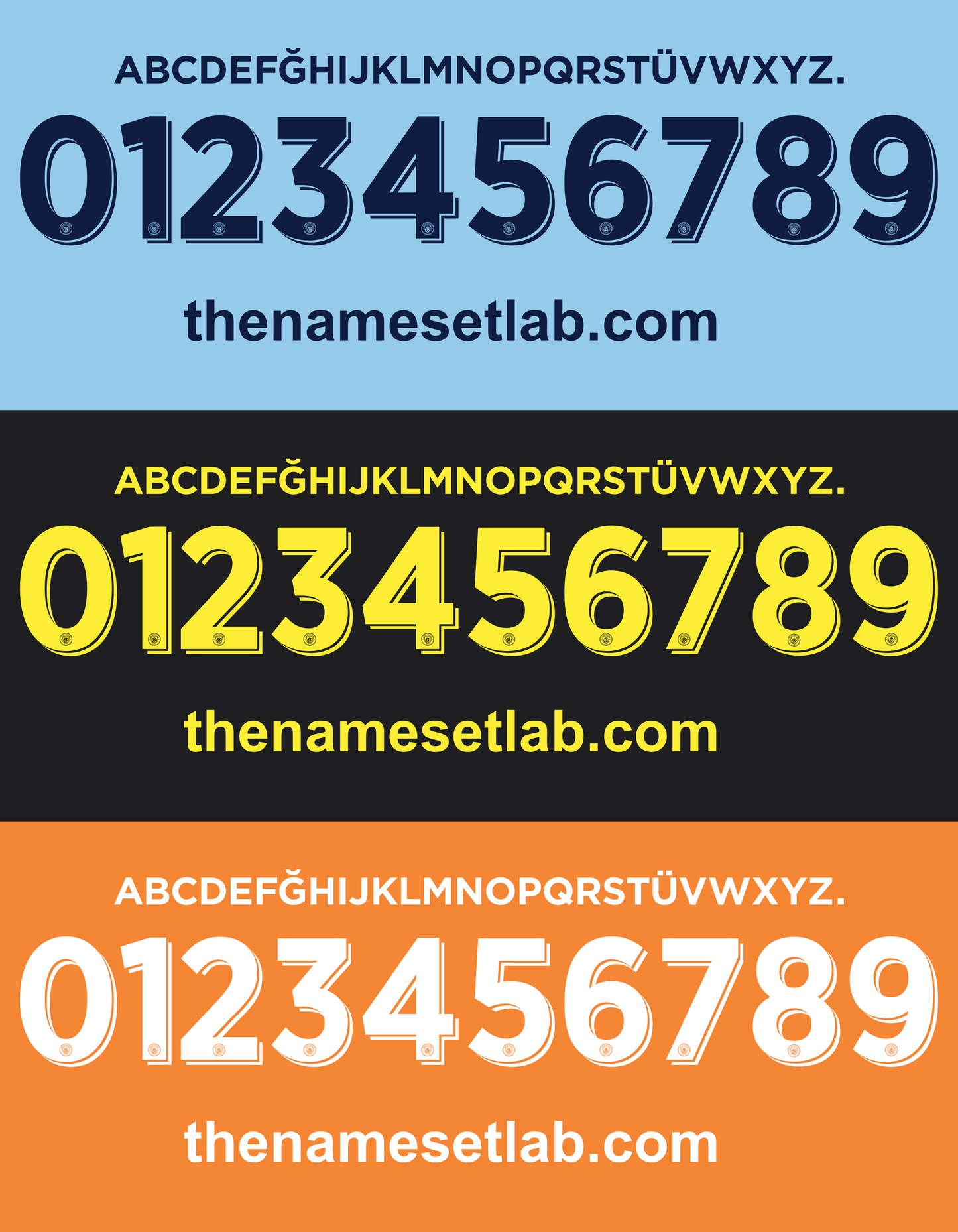 Manchester City 2016-2017 UCL Cup nameset 16/17 font vector file