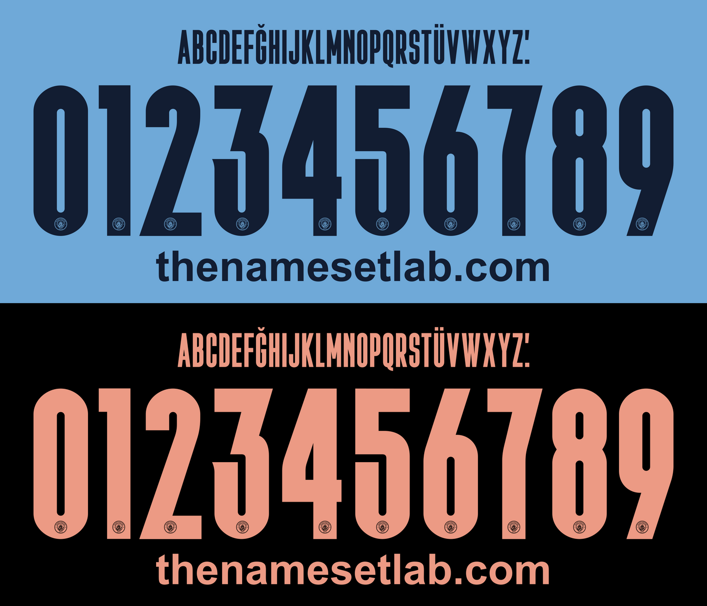 Manchester City 2020-2021 UCL Cup nameset 20/21 font vector file