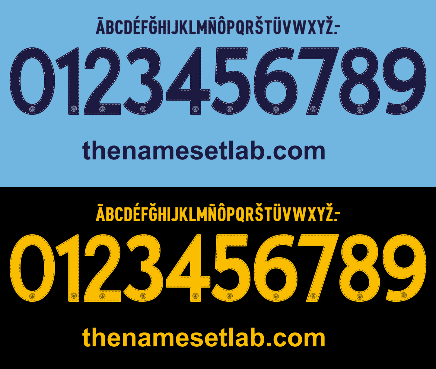 Manchester City 2022-2023 UCL Cup nameset 22/23 font vector file