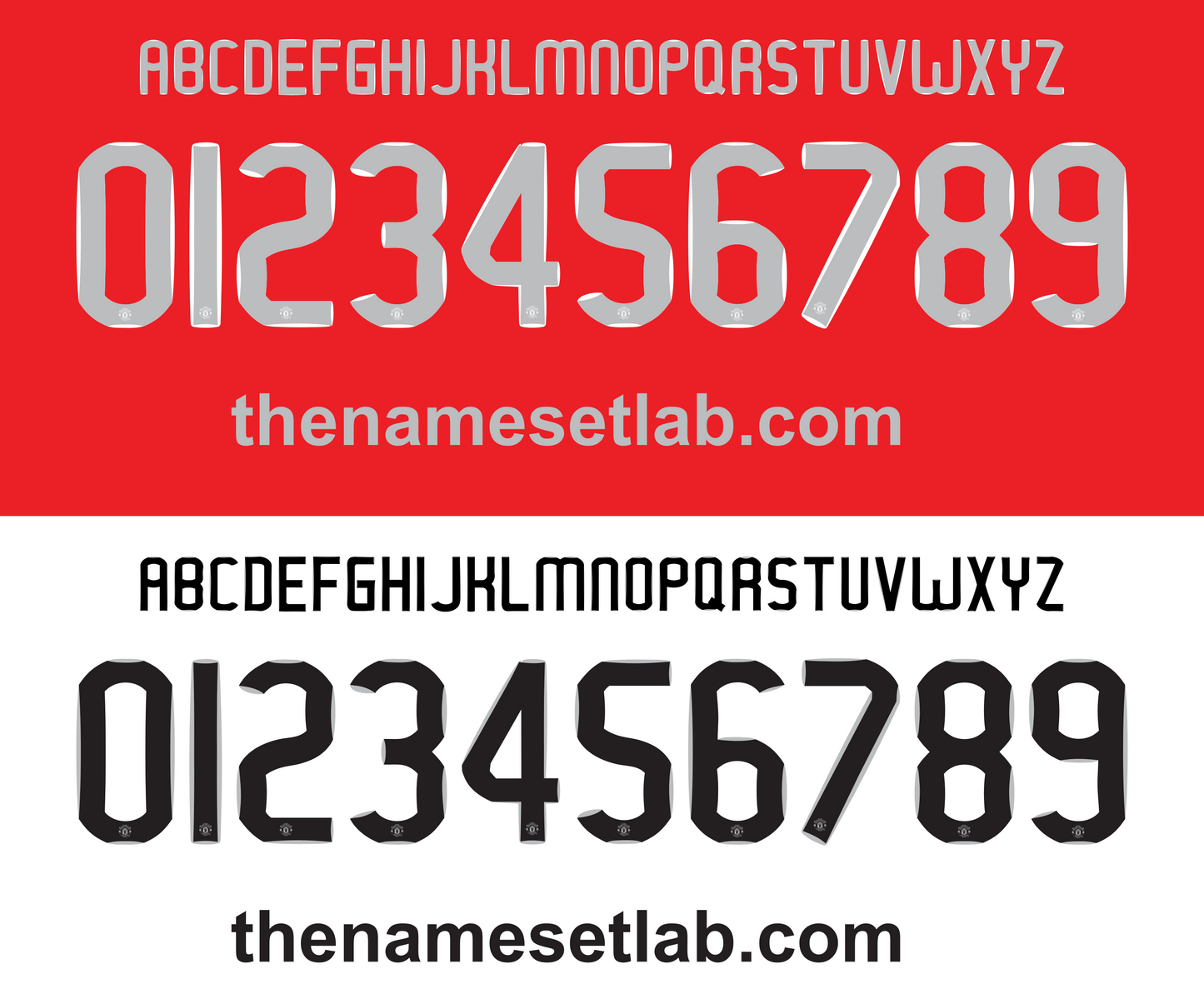 Manchester United 2007-2008 nameset 07/08 font vector file