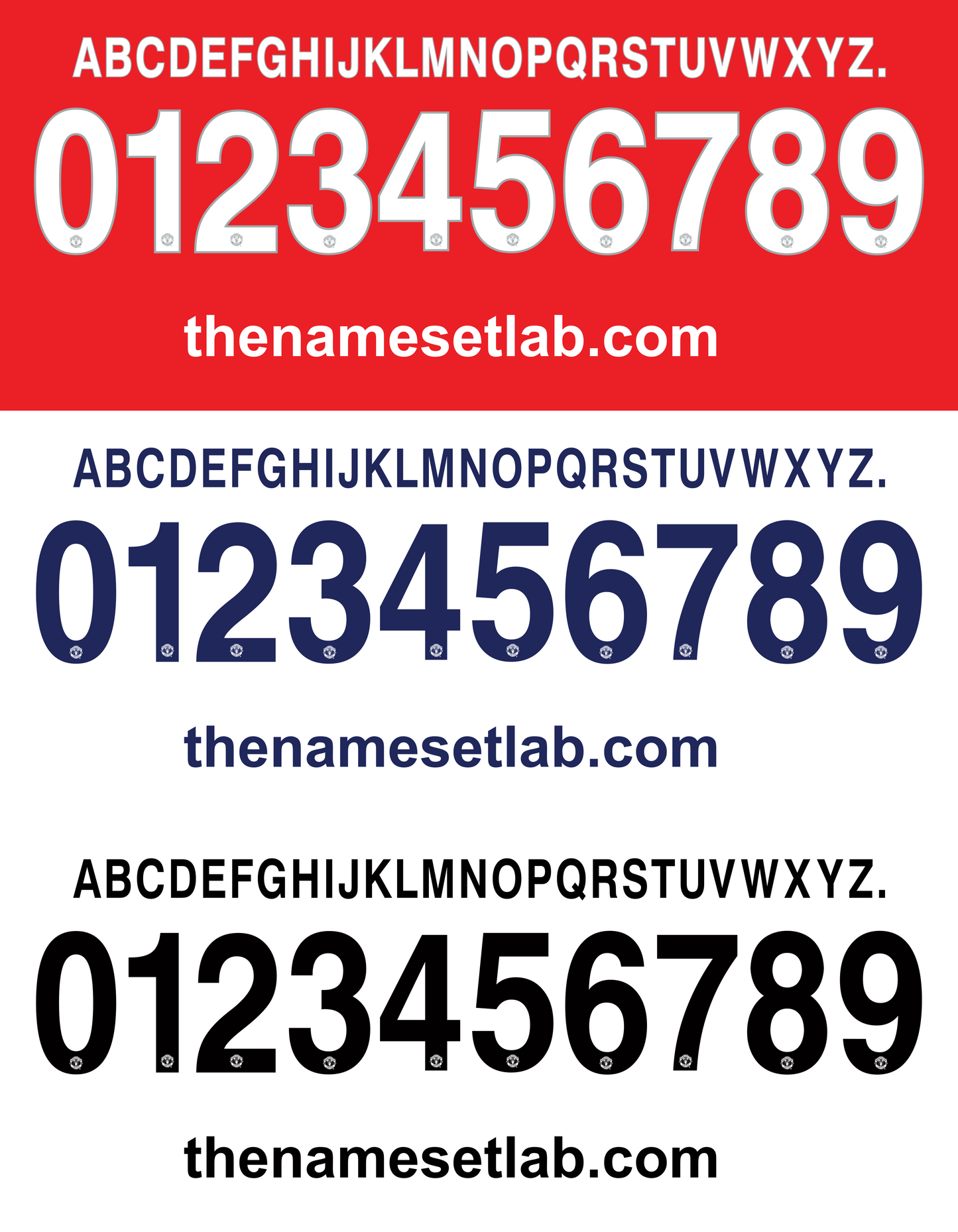 Manchester United 2008-2011 nameset 08/11 font vector file