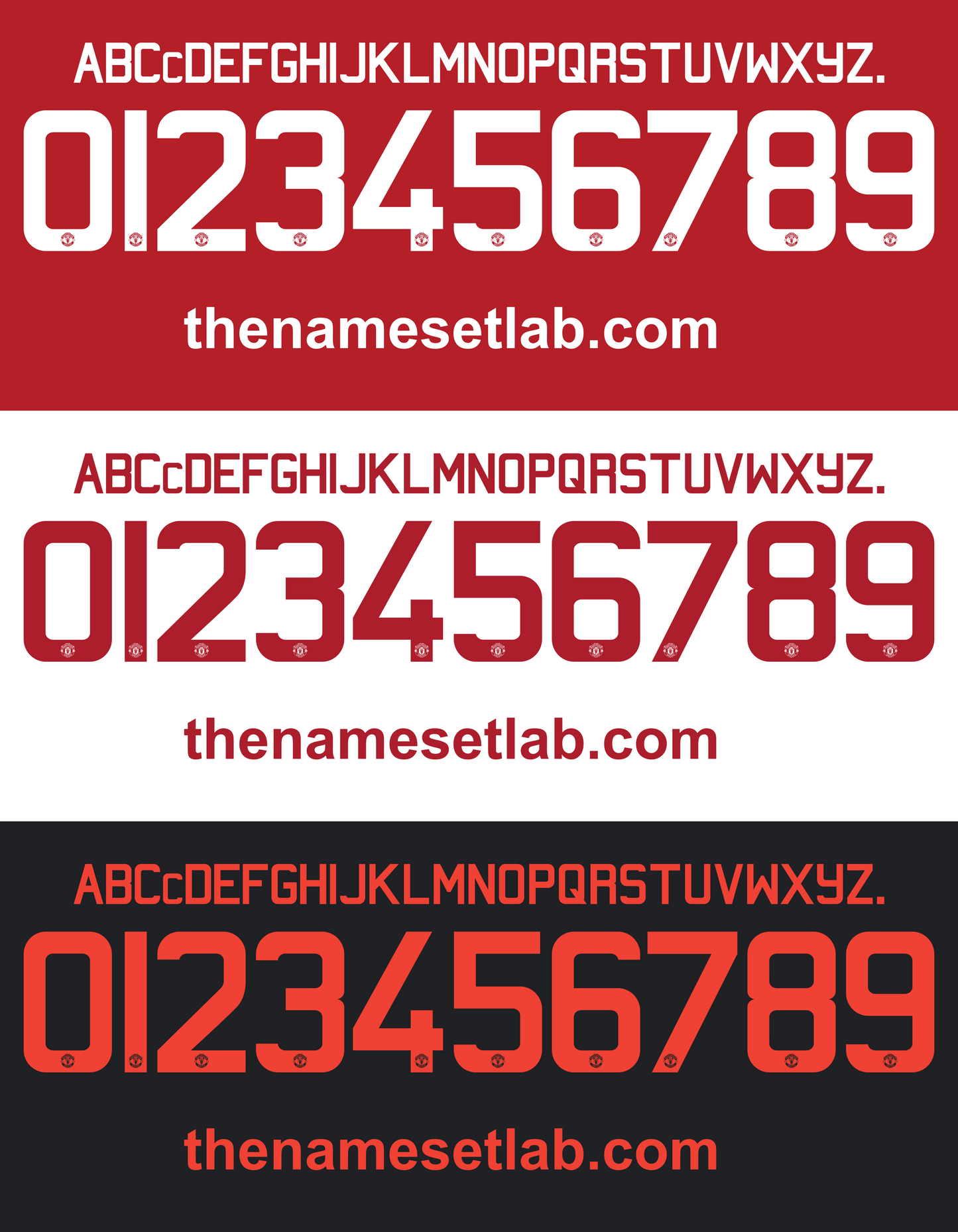 Manchester United 2015-2016 nameset 15/16 font vector file