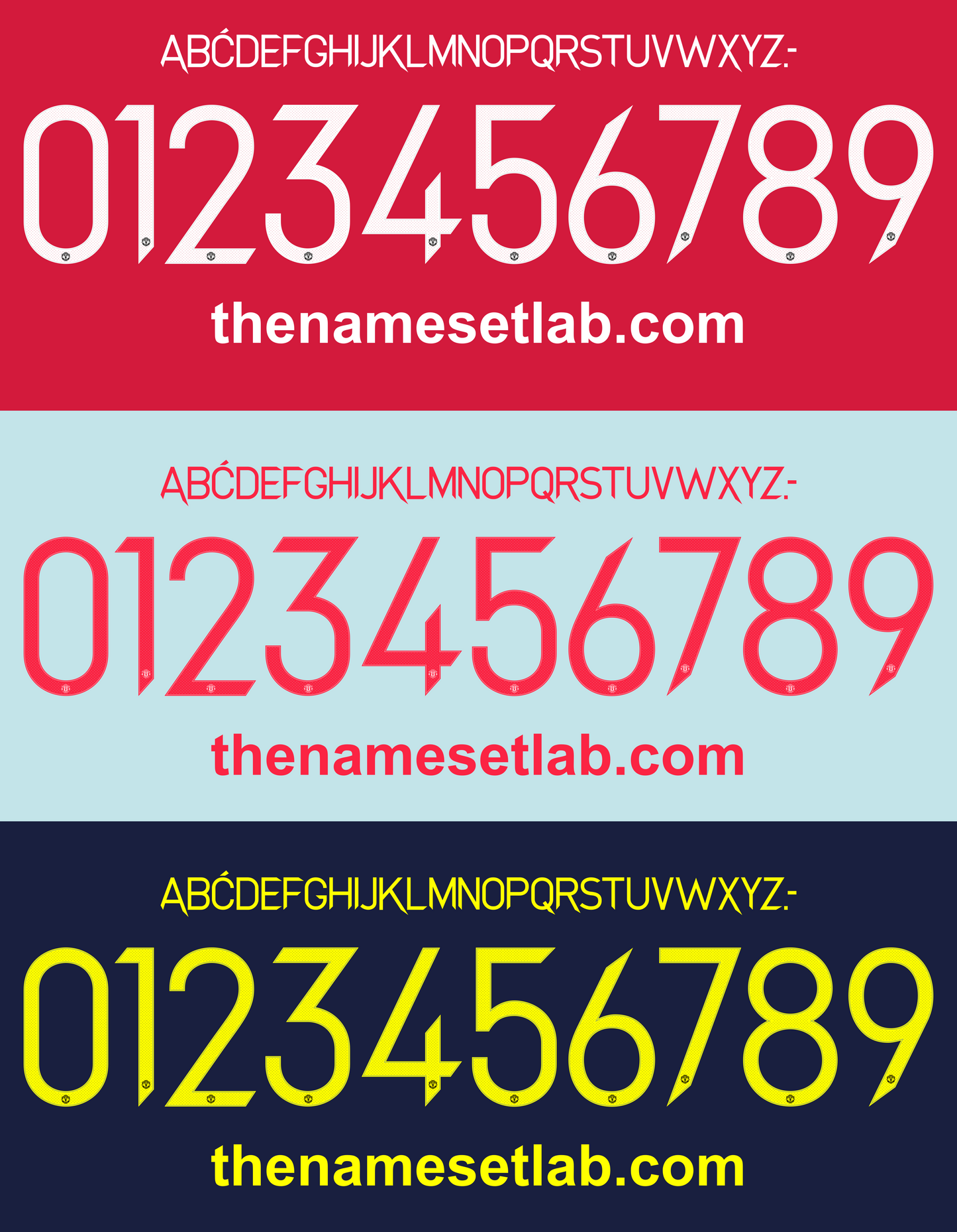 Manchester United 2021-2022 nameset Classic Premier font vector file