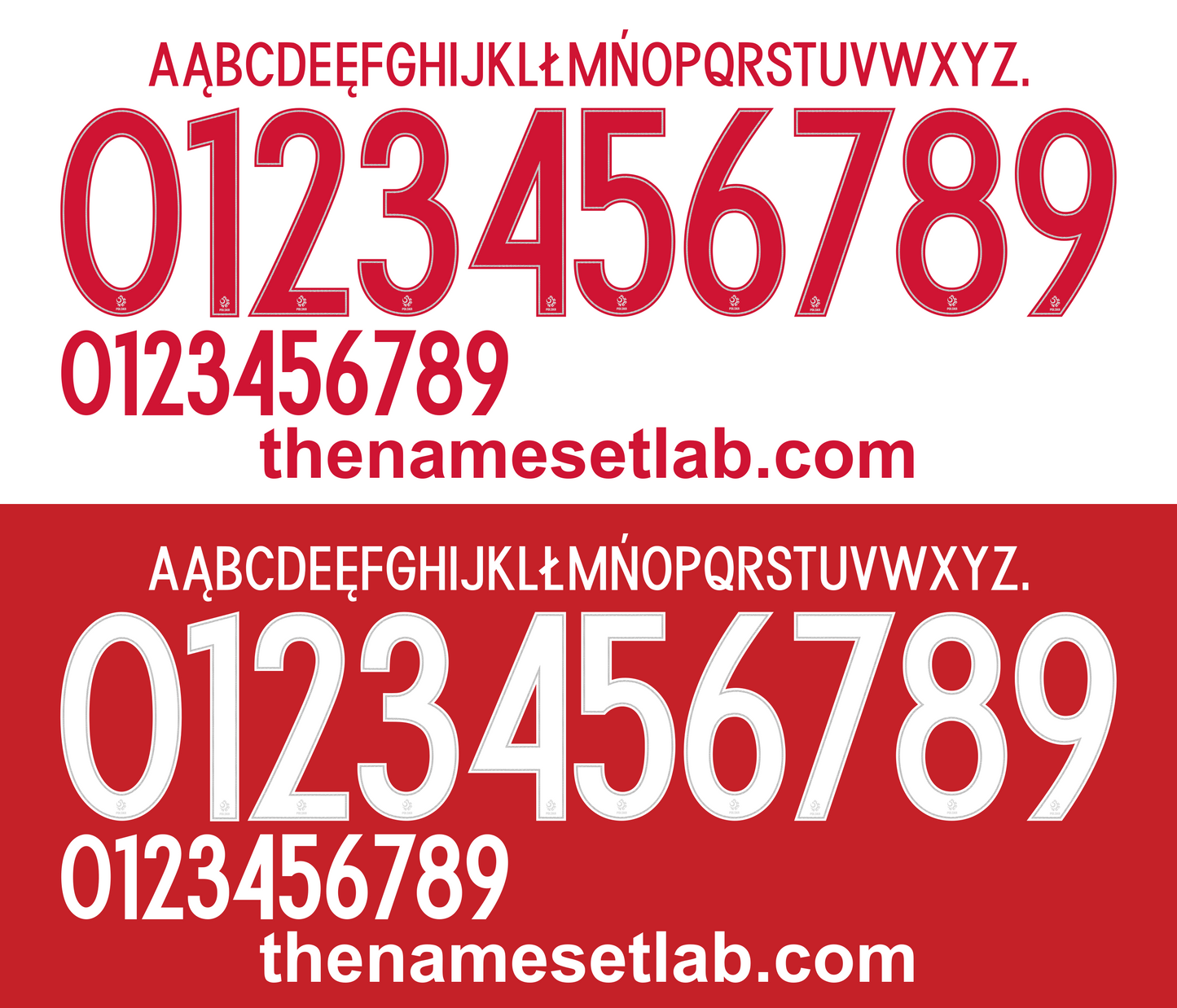 Poland 2016 Football Nameset AI Vector File