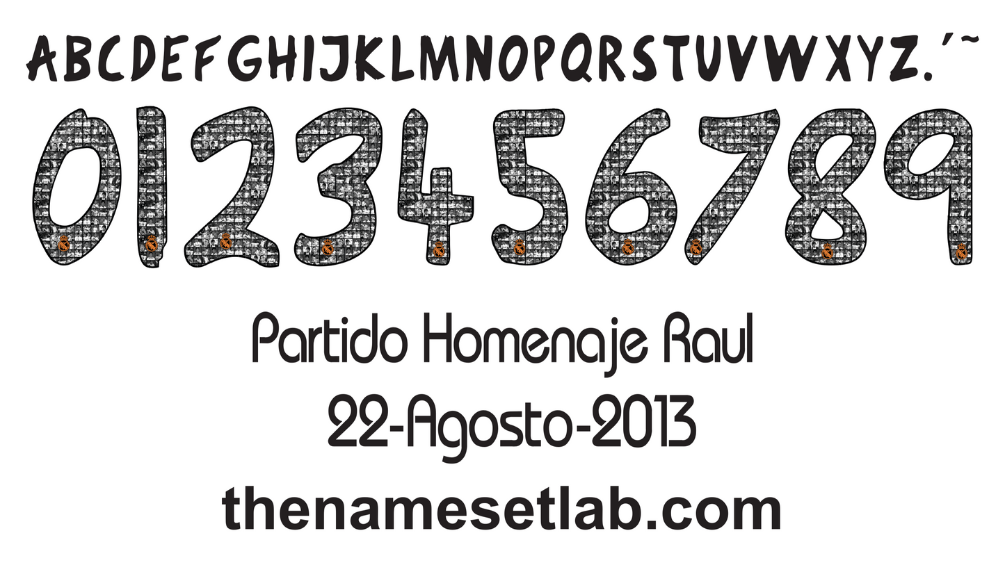 Real Madrid Raul Tribute Nameset Mockup
