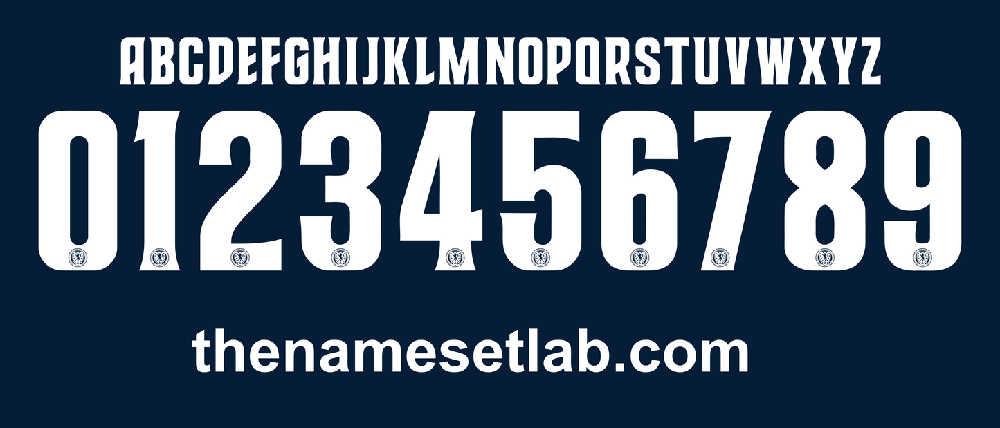 Scotland 2016 Football Nameset AI Vector File
