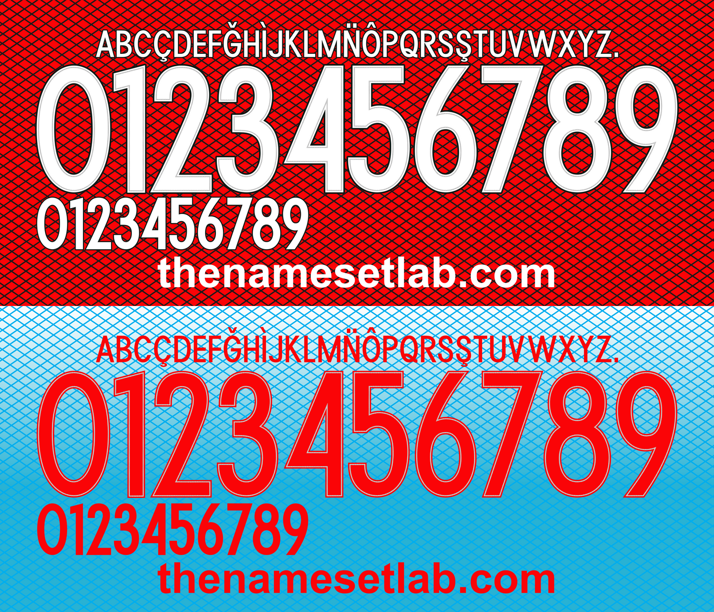 Turkey 2016 Football Nameset AI Vector File