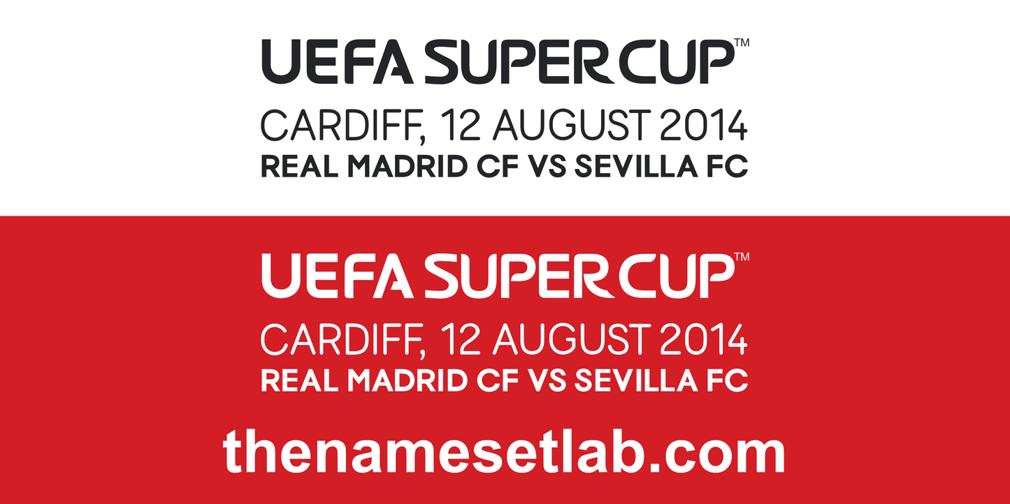 UEFA Super Cup 2014 Match Details preview image showing the vector artwork design for this digital download.