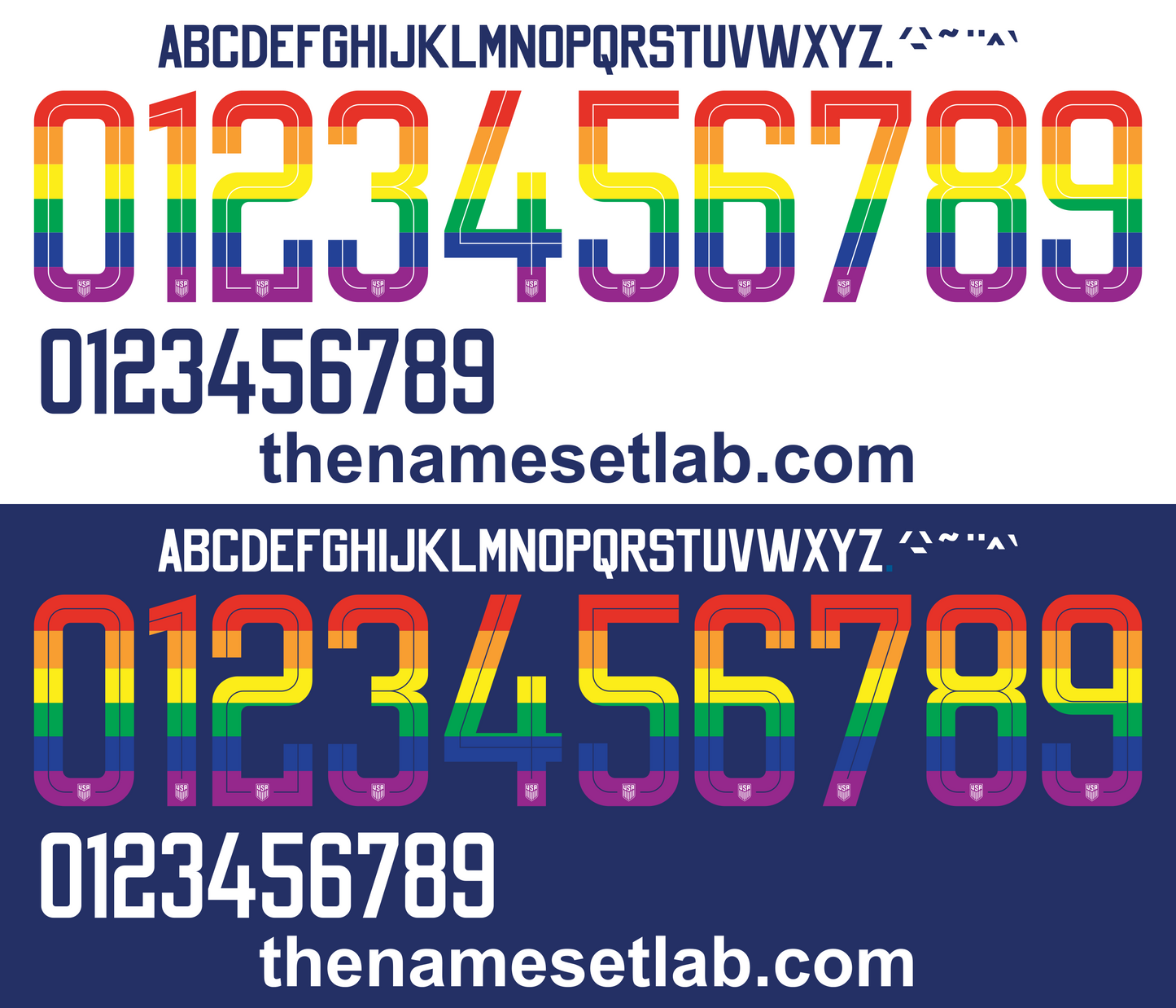 USA 2018 PRIDE Football Nameset AI Vector File