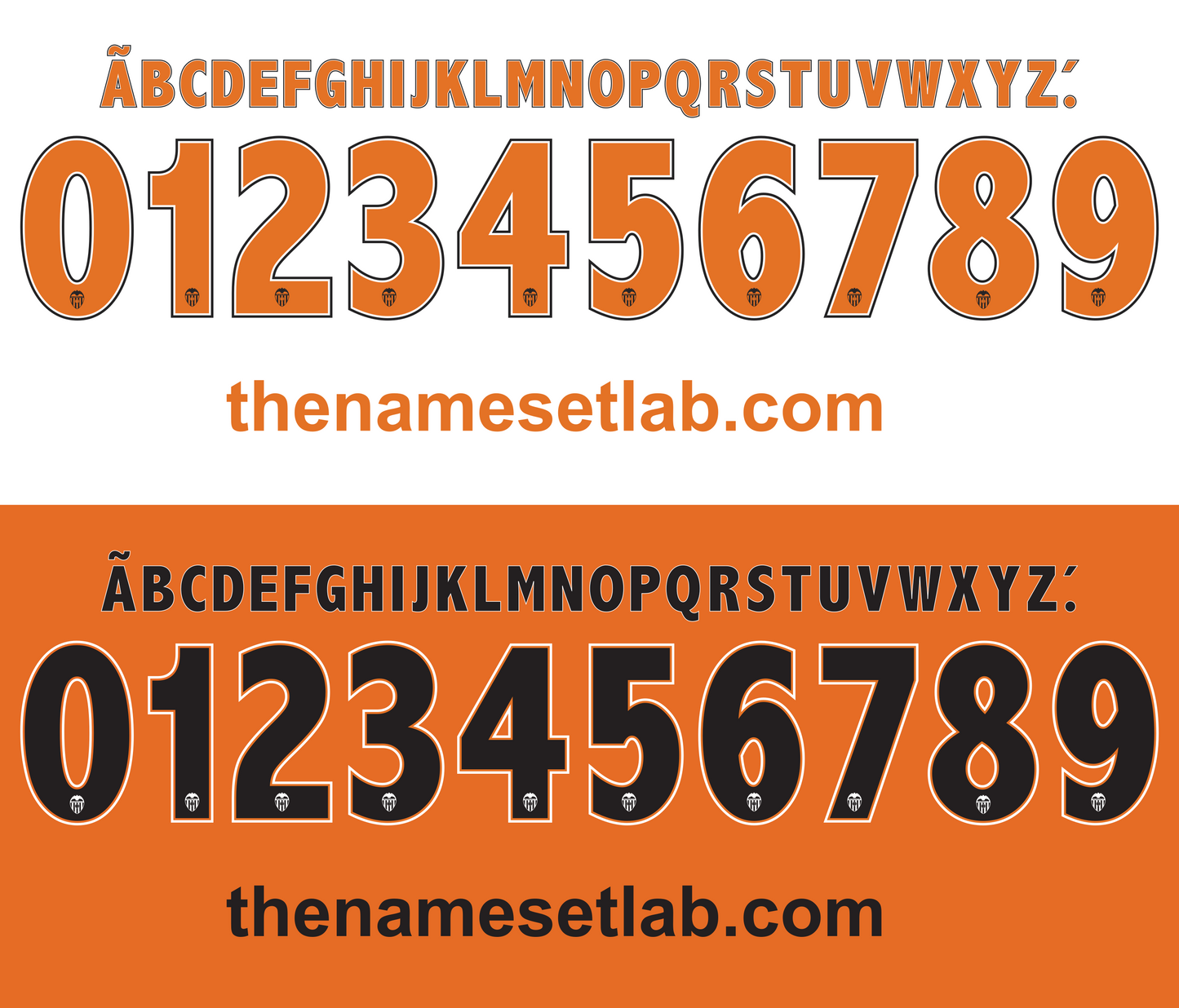 Valencia 2013-2014 Nameset AI Vector File