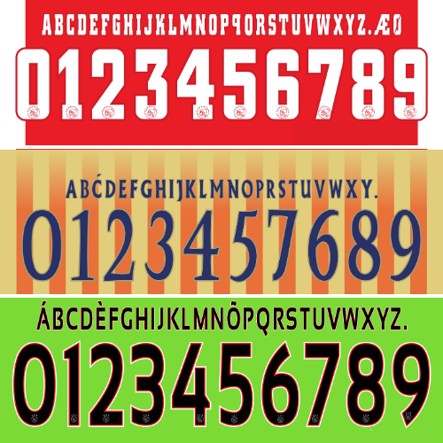 Ajax Football Nameset Vectors