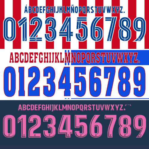 Atletico Madrid Nameset Vector Files