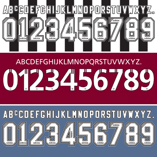 Newcastle United Football Nameset Vectors