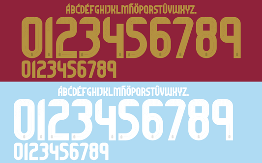 Belgium 2024 Football Nameset font vector