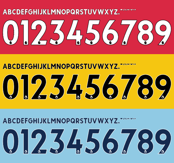 English Premier 2017–2023 Nameset Vector Font