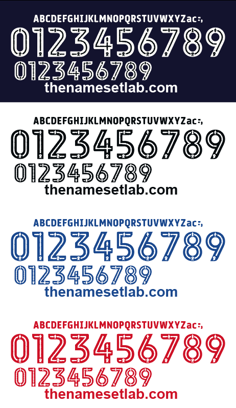 English Football League 2016–2017 Nameset Vector mockup showing all 4 colour swatches