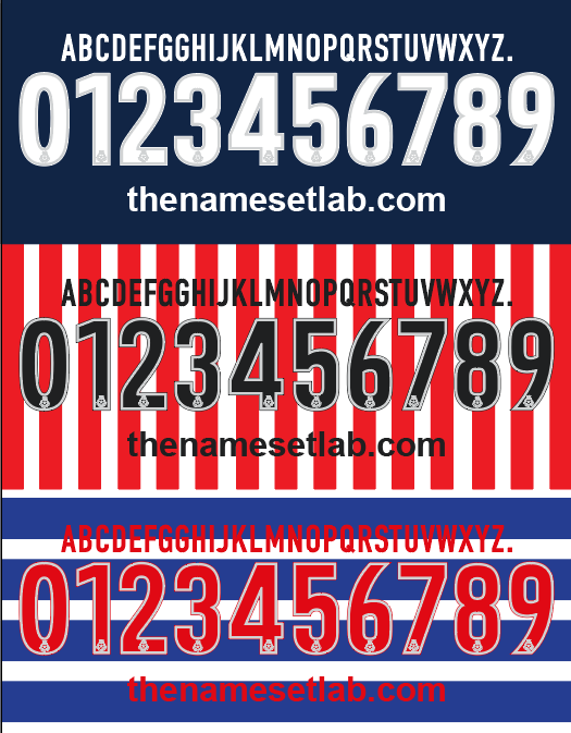English Football League 2000–2004 Nameset Vector Mockup showing 3 colour swatches
