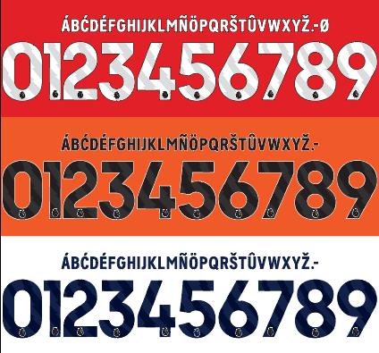 English Premier 2023–2024 Nameset Vector Font