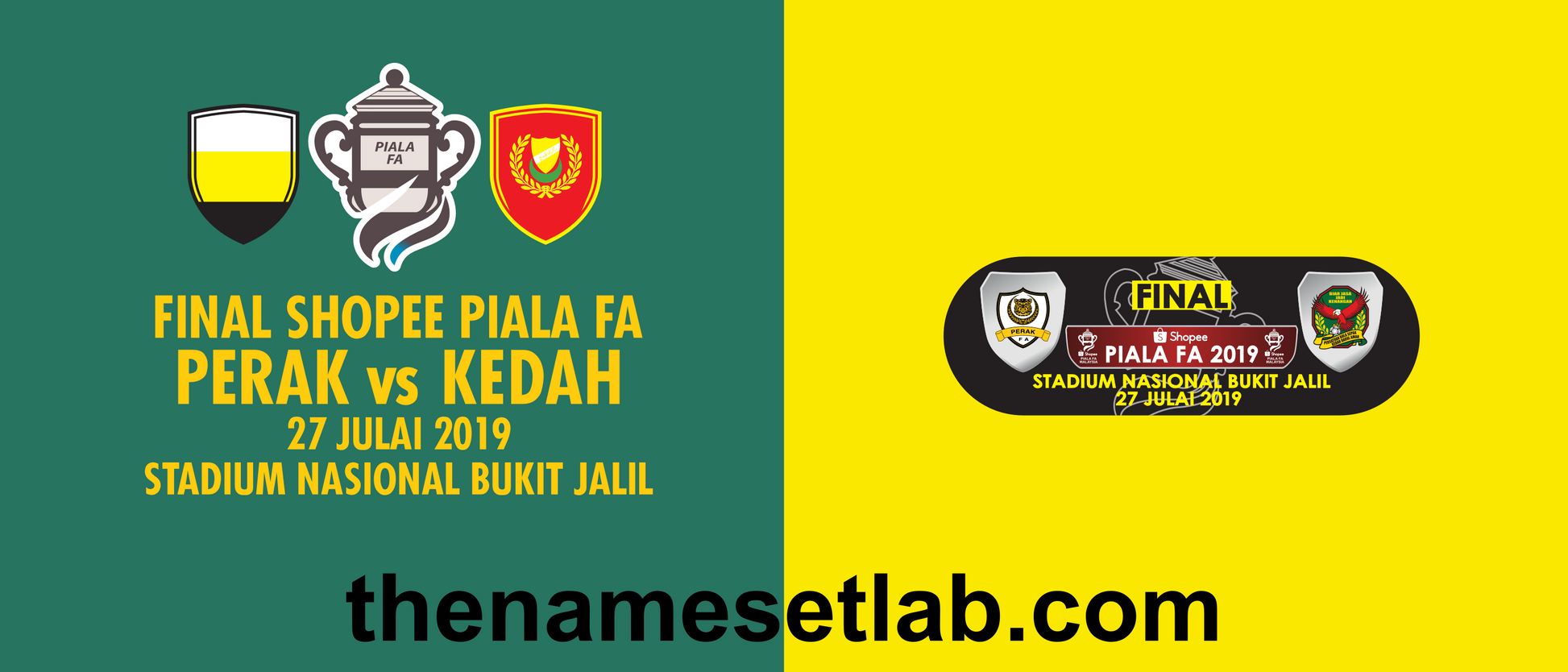 Malaysia FA Cup 2019 Match Details preview image showing the vector artwork design for this digital download.