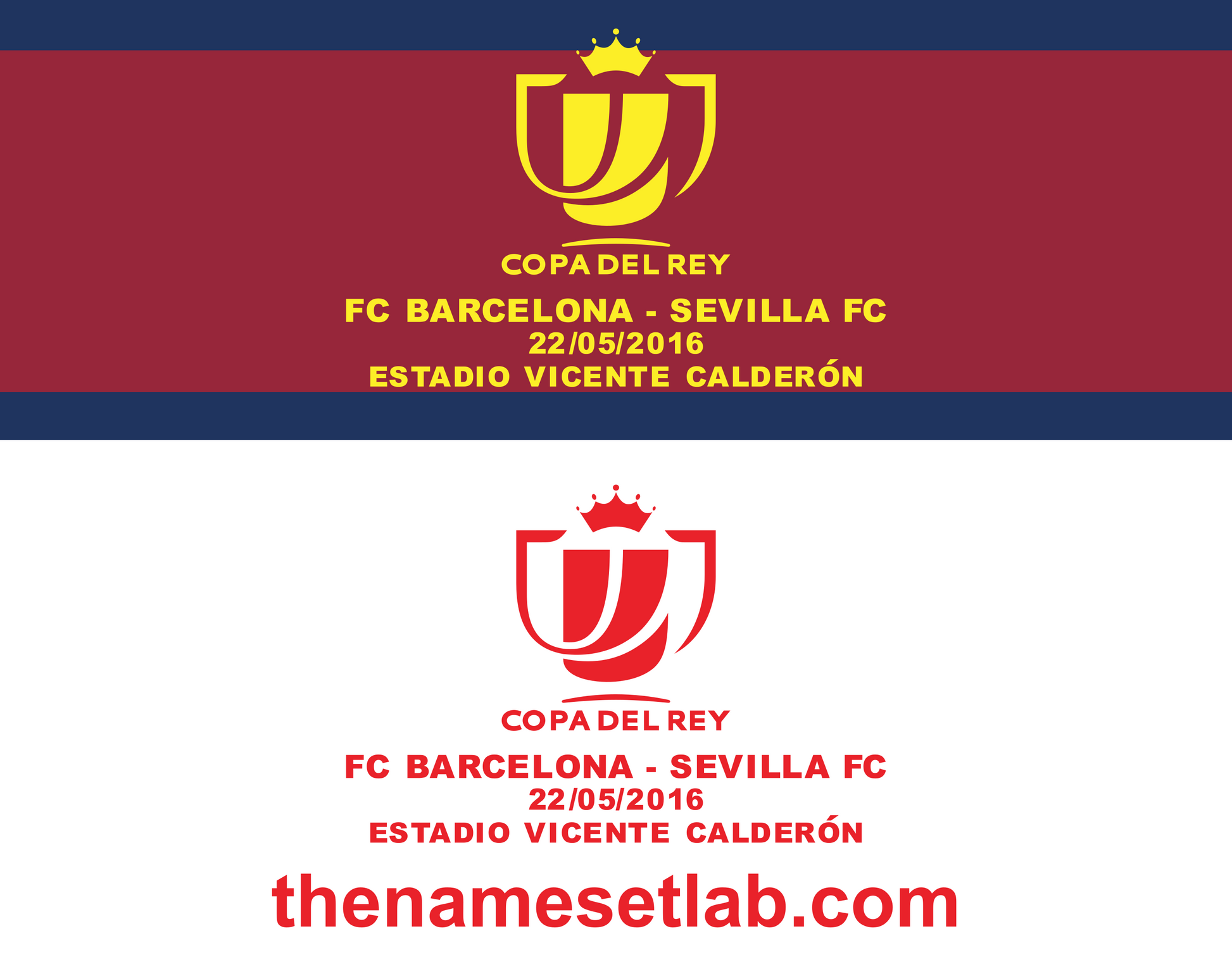 Copa del Rey 2016 Match Details preview image showing the vector artwork design for this digital download.