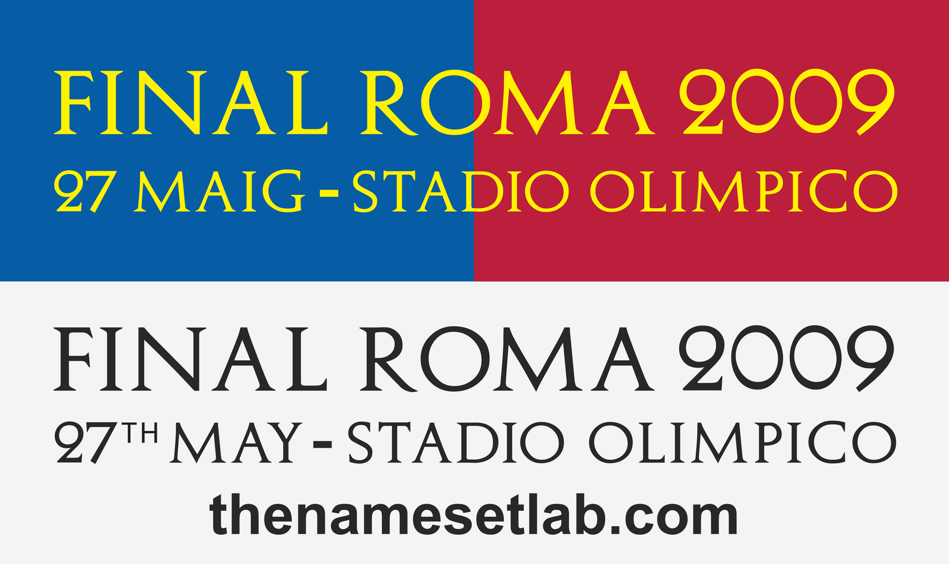 Champions League Final 2009 Match Details preview image showing the vector artwork design for this digital download.