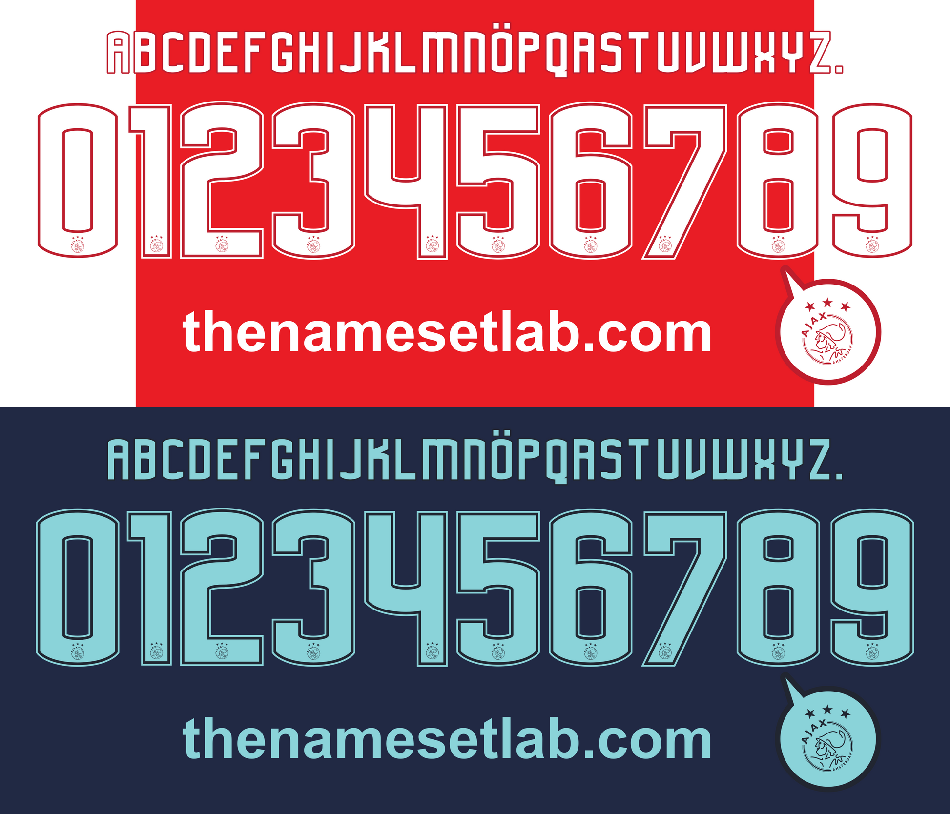 Ajax 2016–2017 Nameset Mockup