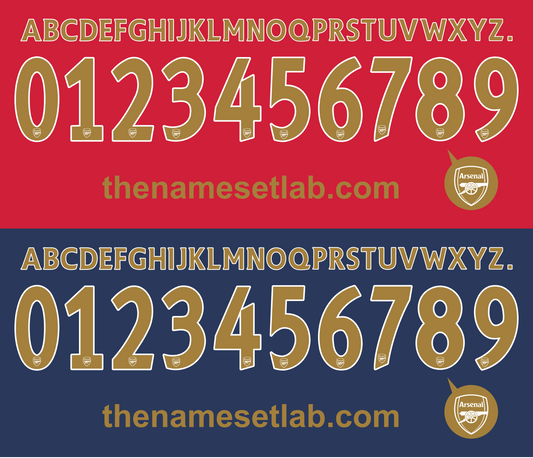Arsenal 2007-2008 UCL / Cup Font Nameset AI Vector File