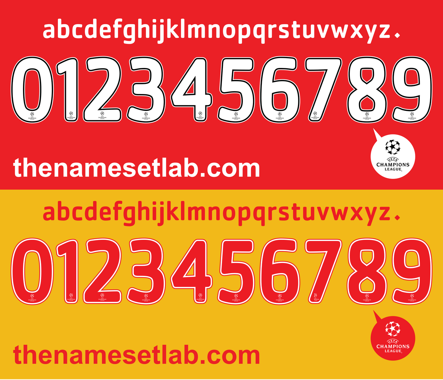 Arsenal 2008-2009 UCL / Cup Font Nameset AI Vector File