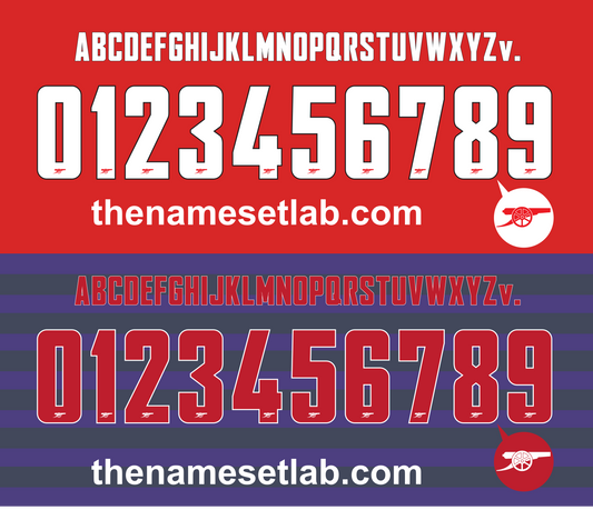 Arsenal 2012-2014 UCL / Cup Font Nameset AI Vector File
