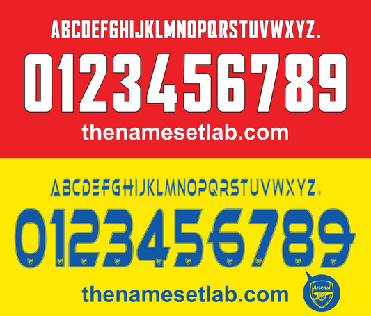 Arsenal 2013-2014 UCL / Cup Font Nameset AI Vector File