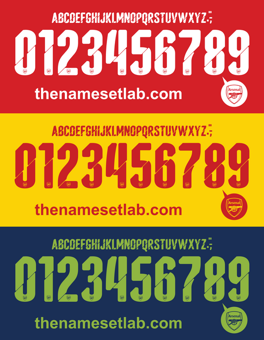 Arsenal 2014-2015 UCL / Cup Font Nameset AI Vector File